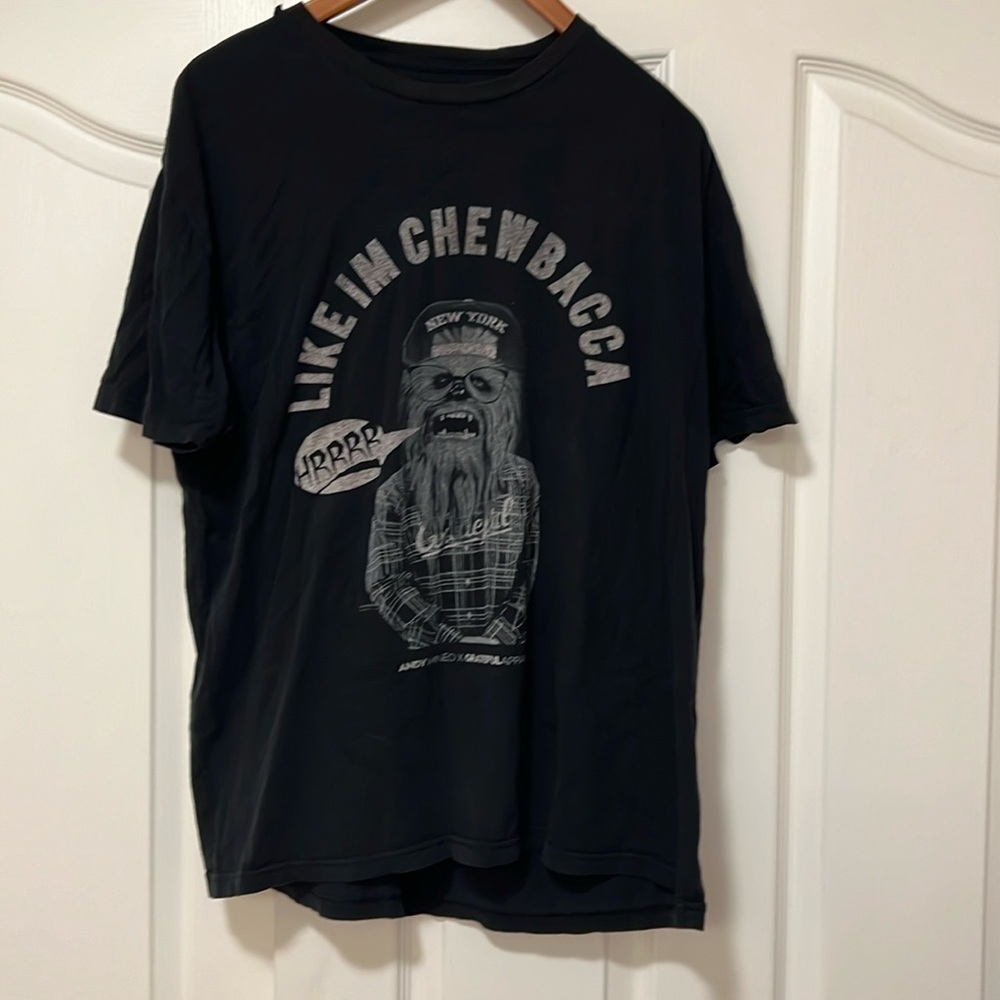 Star Wars Grateful Apparel Stylish Chewbacca Black Graphic T-Shirt Men's Size XL
